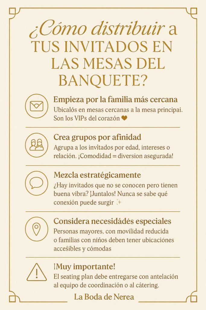 cómo distribuir a los invitados en las mesa