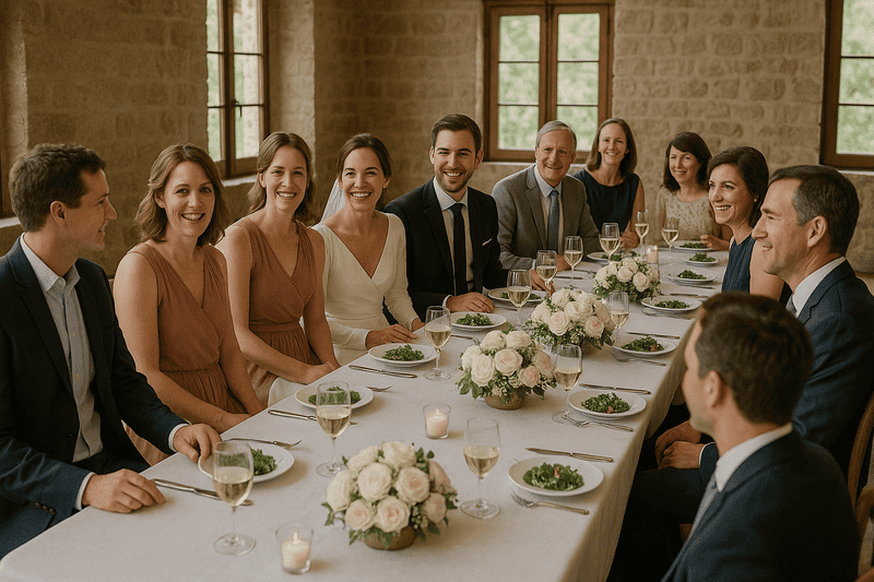 mesa novios con amigos